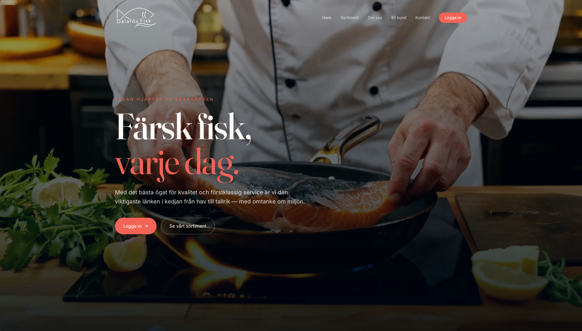 Förhandsvisning av Dalarös Fisk webbplats